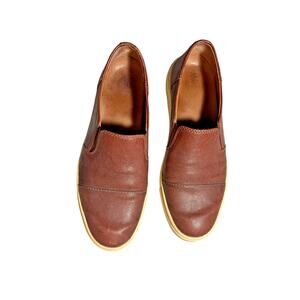 Frye Dylan Womens Size 7M Brown Leather Slip On Casual Walking Flat Loafer Shoes